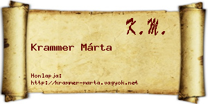 Krammer Márta névjegykártya
